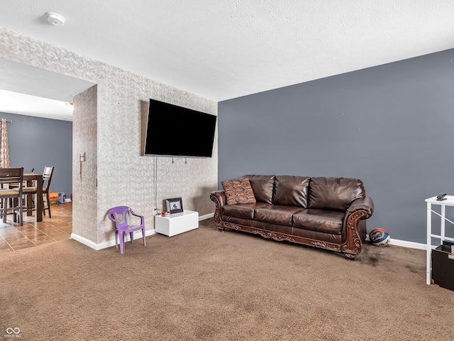 living room with carpet floors