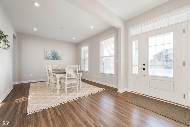 entryway featuring dark hardwood / wood-style flooring