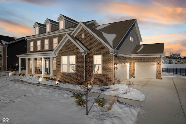 view of front of property with covered porch