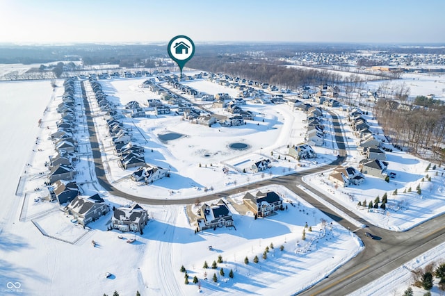 view of snowy aerial view