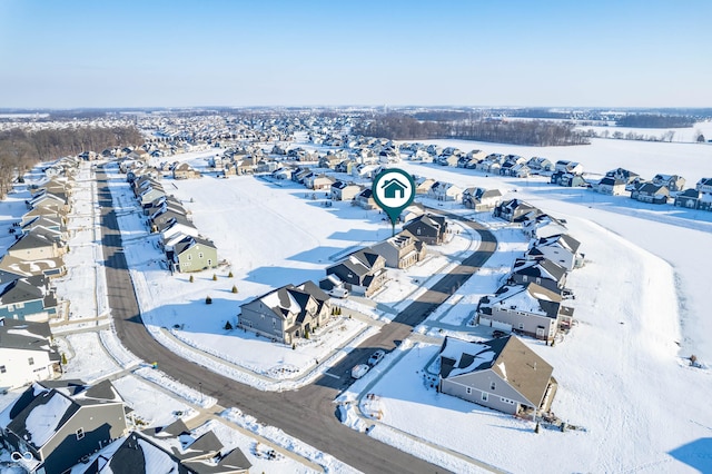 view of snowy aerial view