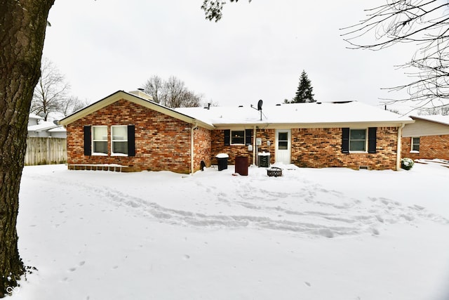 view of single story home