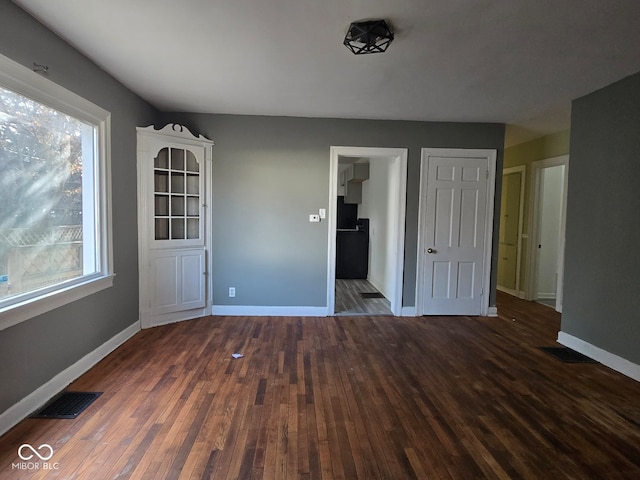 interior space featuring dark wood-type flooring