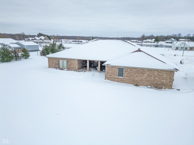 view of snowy aerial view