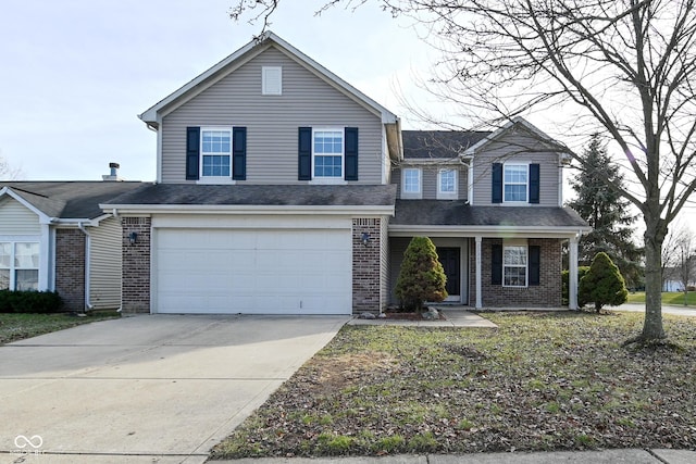 front of property featuring a garage