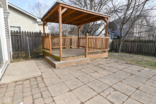 view of patio / terrace with a wooden deck