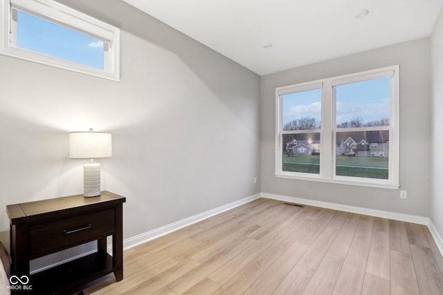 empty room featuring light hardwood / wood-style floors and a wealth of natural light