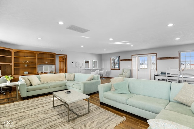 living room featuring hardwood / wood-style floors