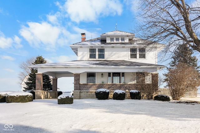 view of front facade featuring a porch