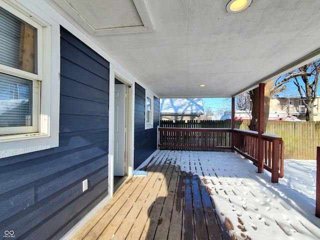 deck featuring covered porch