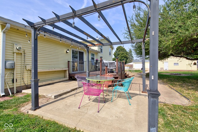 view of patio with a pergola