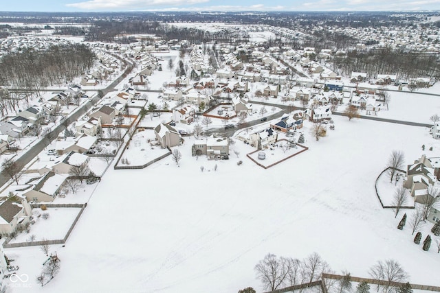 view of snowy aerial view