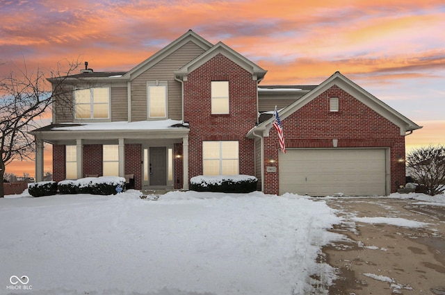 view of front property featuring a garage