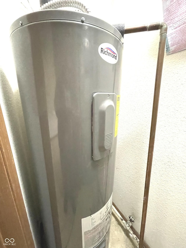 interior details featuring electric water heater