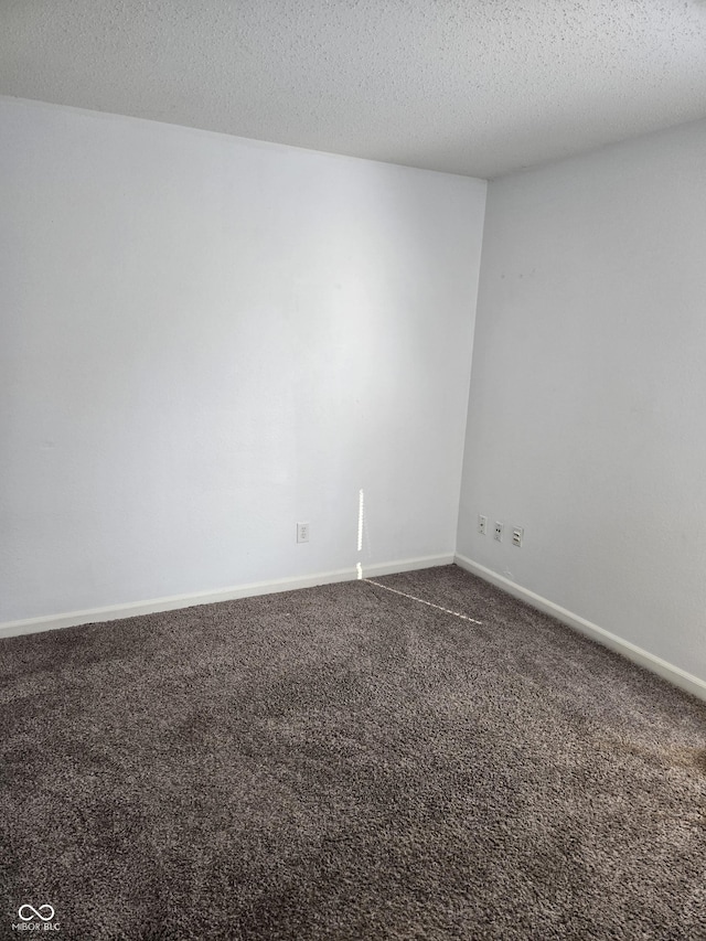 spare room featuring carpet and a textured ceiling