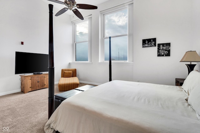 bedroom with carpet and ceiling fan