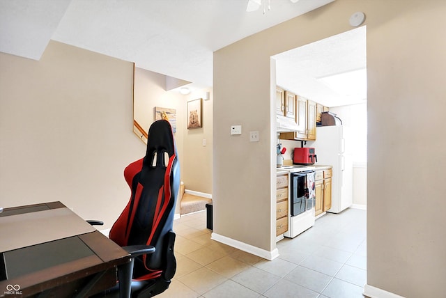 interior space with light tile patterned floors