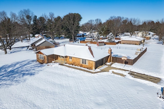 view of snowy aerial view