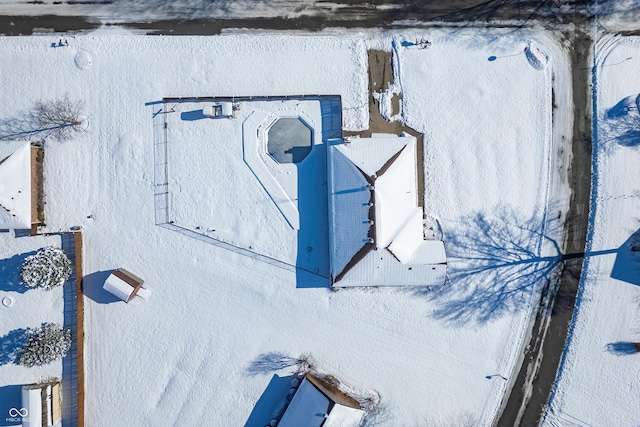 view of snowy aerial view