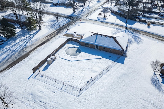 view of snowy aerial view