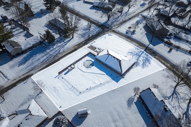 view of snowy aerial view