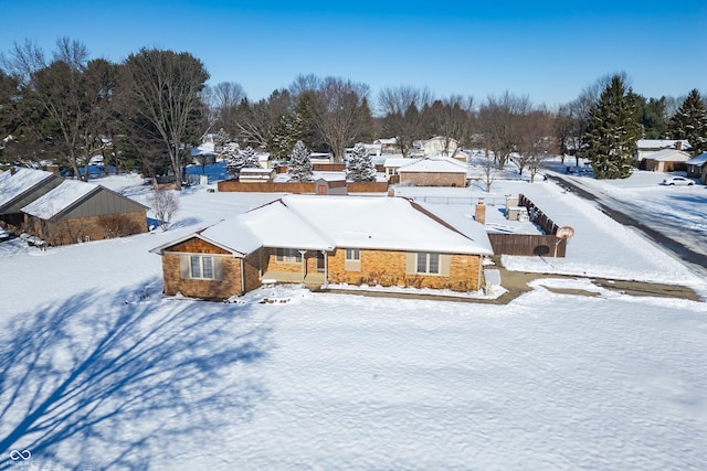 view of snowy aerial view