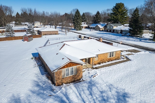 view of snowy aerial view