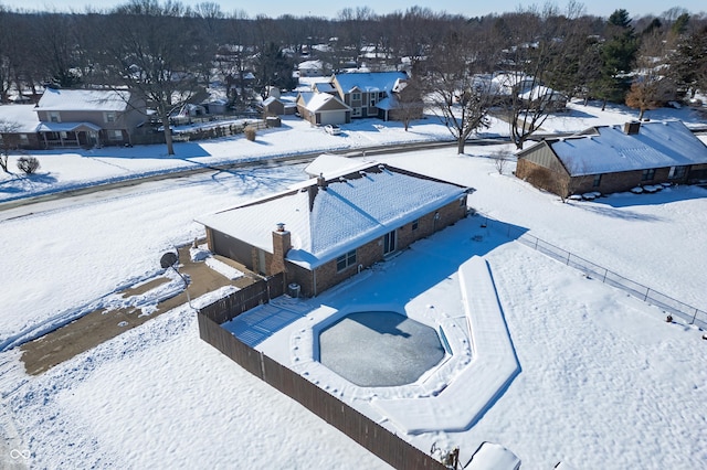 view of snowy aerial view