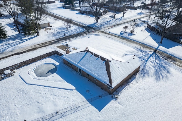 view of snowy aerial view