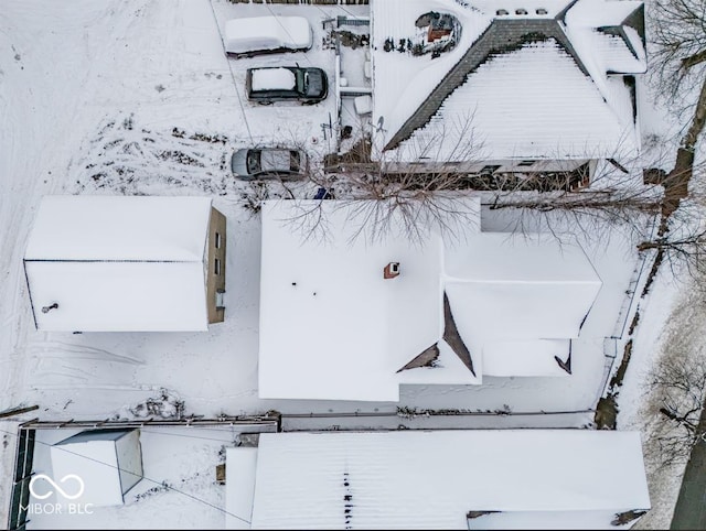 view of snowy aerial view