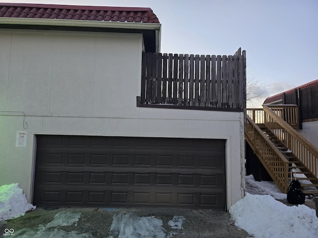 view of garage