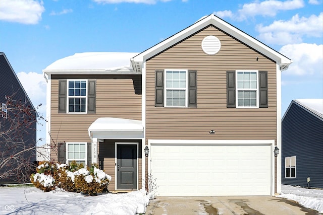 view of property featuring a garage