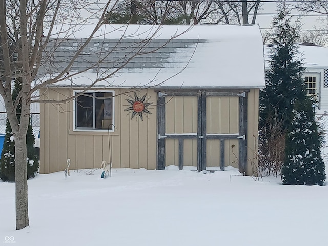 view of snow covered structure