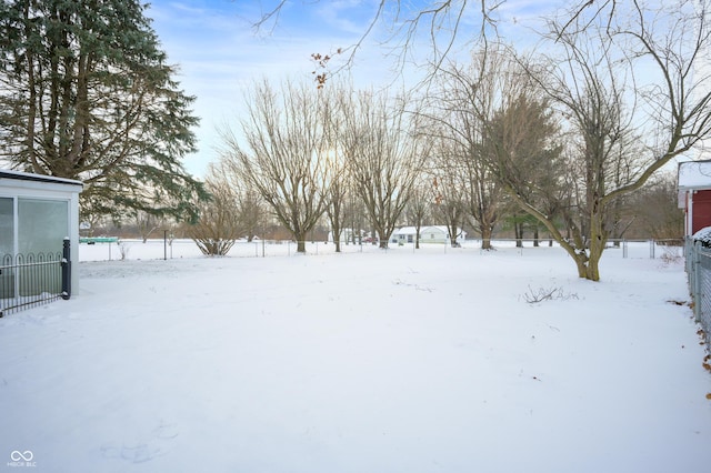 view of snowy yard