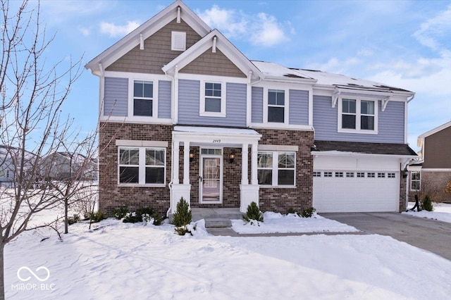 view of front of house with a garage