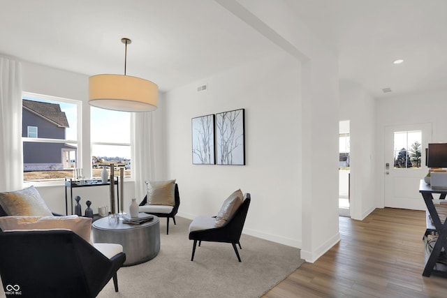 sitting room featuring hardwood / wood-style flooring