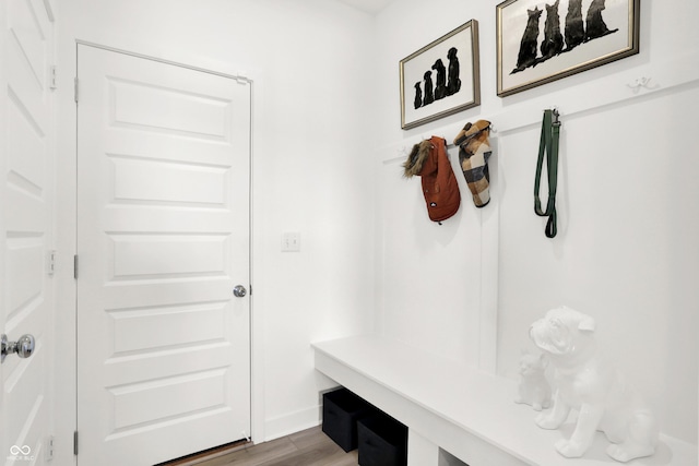 mudroom featuring hardwood / wood-style floors