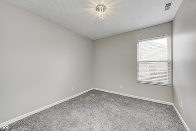 spare room with carpet floors and a textured ceiling