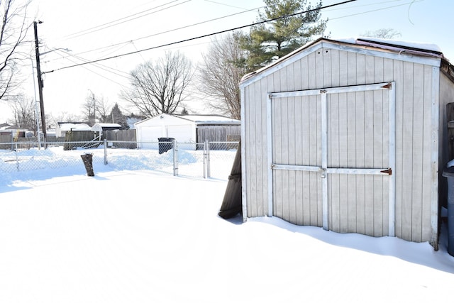 view of snow covered structure