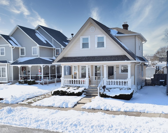 view of front of property with covered porch