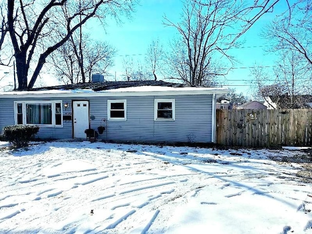view of front of property with fence