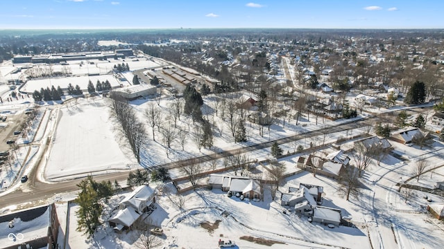 view of snowy aerial view