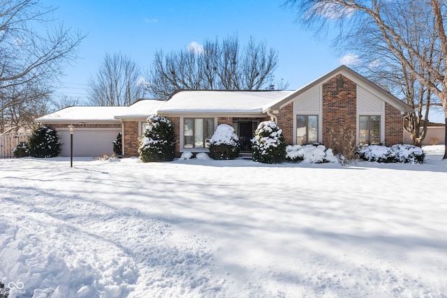 single story home with a garage