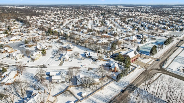 view of snowy aerial view