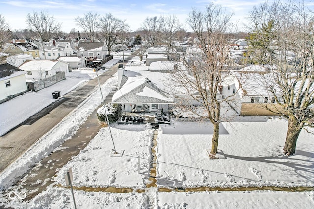 view of snowy aerial view