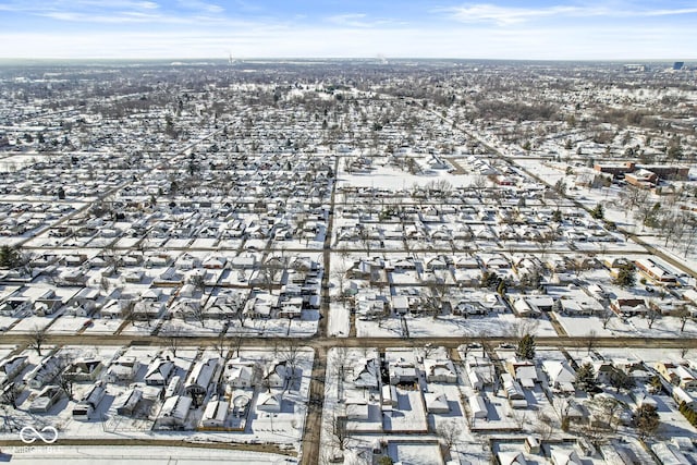 view of snowy aerial view