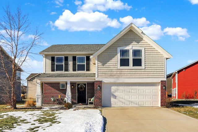 view of property with a garage