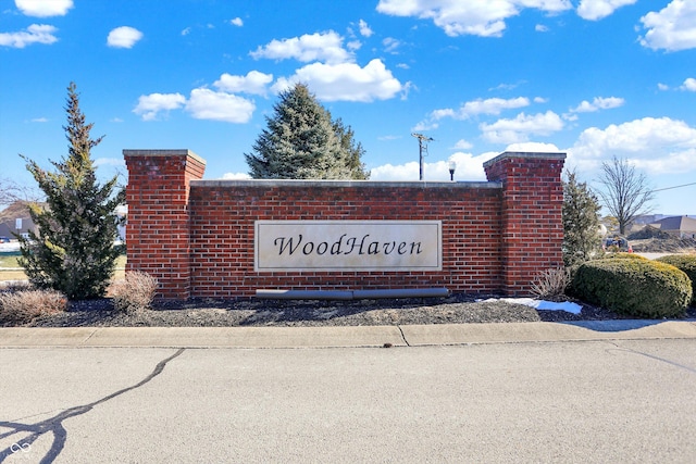 view of community sign