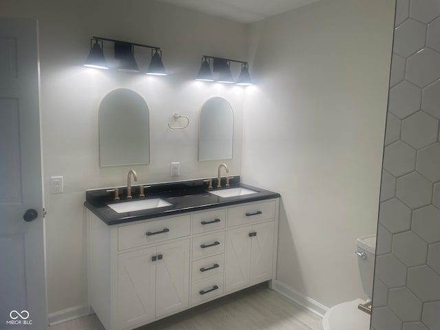 bathroom with toilet and vanity