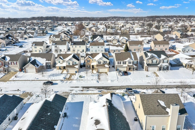 view of snowy aerial view